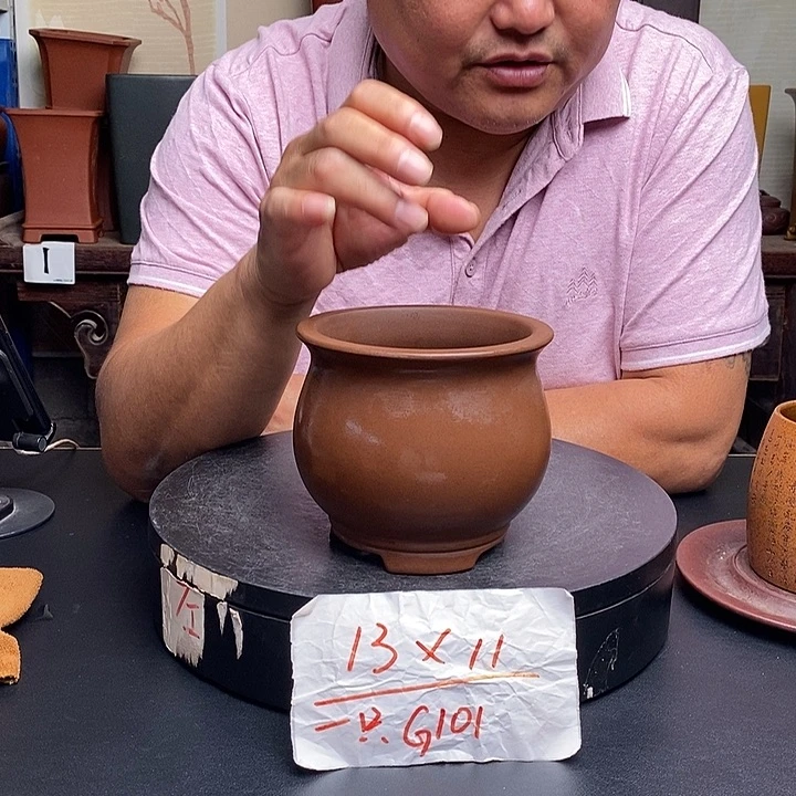 紫砂花盆货号一只G101