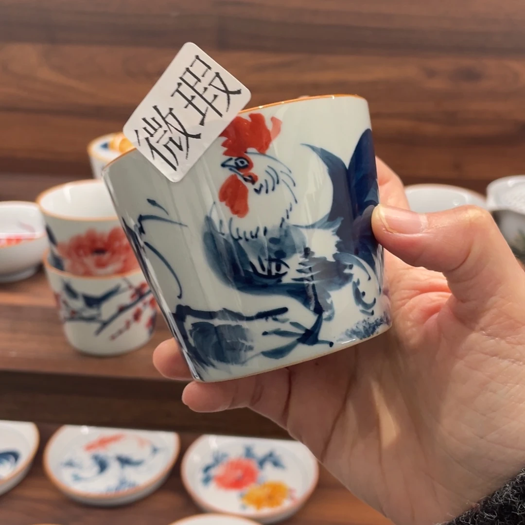 有瑕釉下彩纯手绘