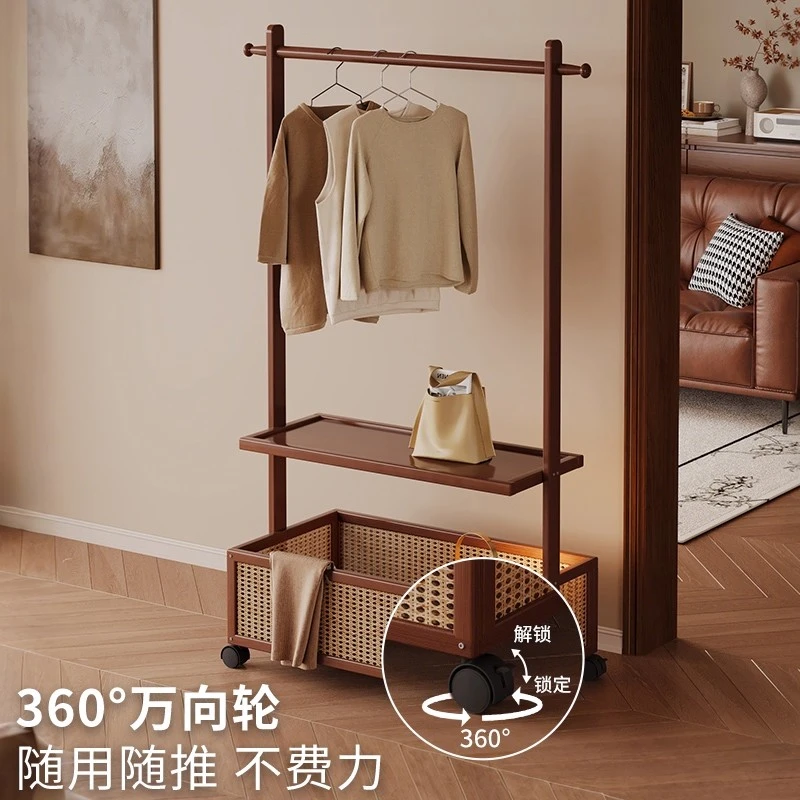 收纳架床边衣服置物架挂衣架落地卧室客厅家用简易衣帽架入户室内