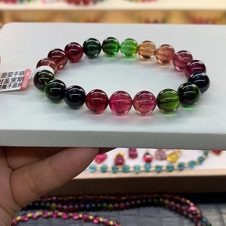 碧玺手链未镶嵌彩虹手串