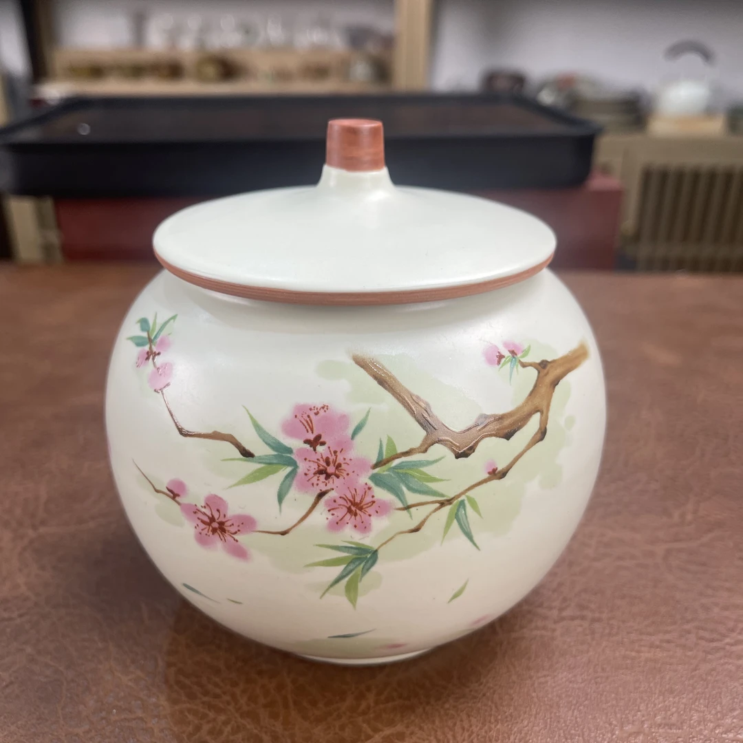 【遇见好瓷】春风十里桃花茶叶罐A0953