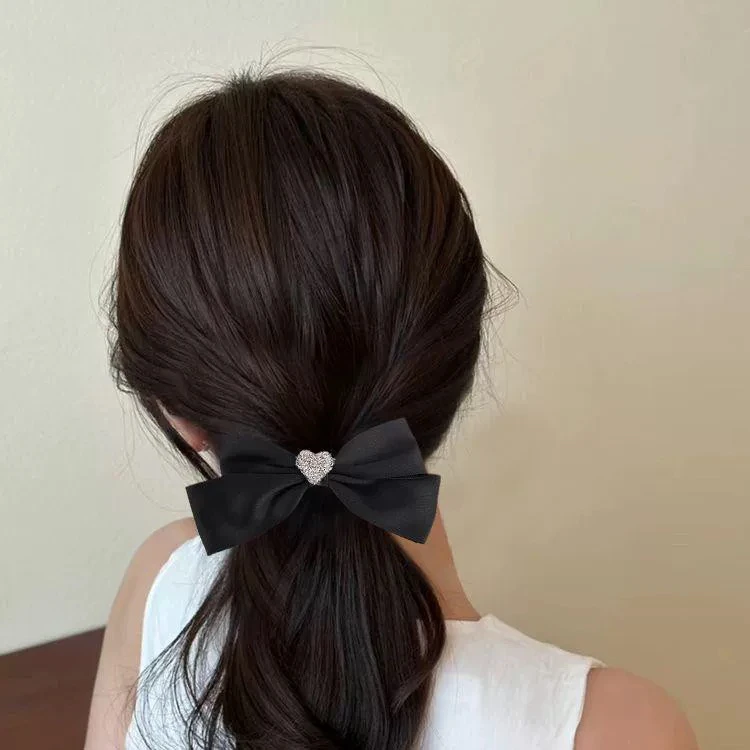 后脑勺发夹女2025新款高端蝴蝶结发饰发量少夹子头饰一字夹弹簧夹