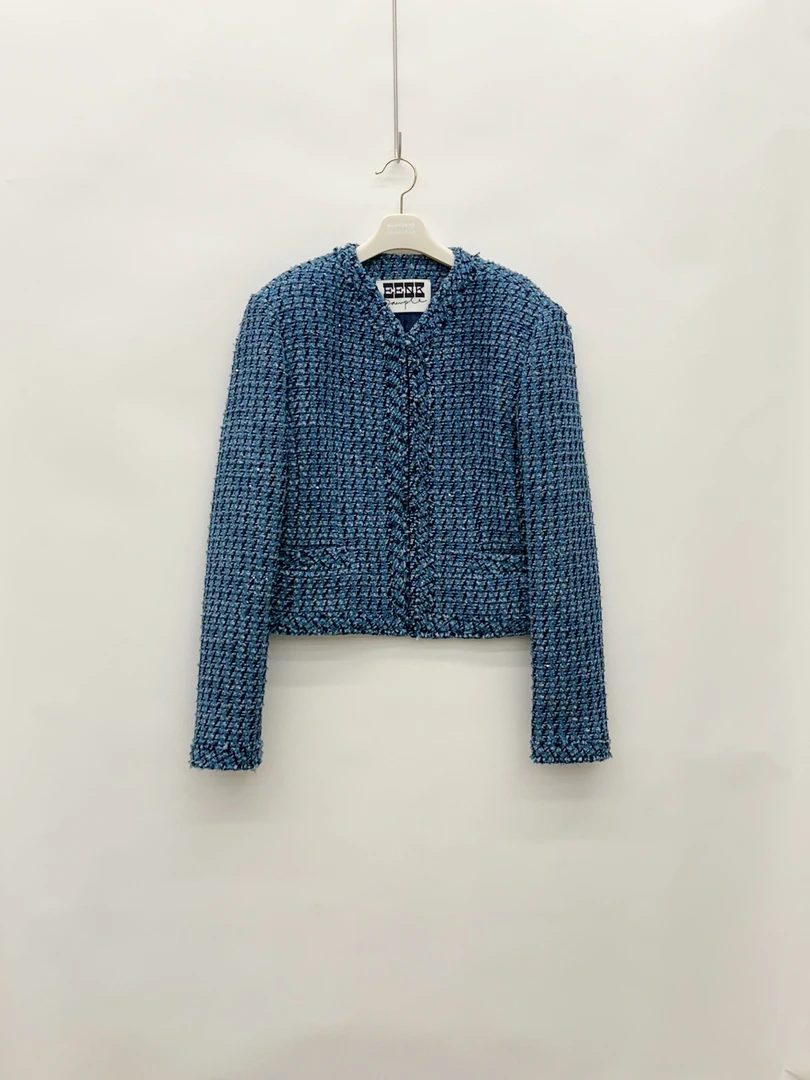 【设计师品牌】EENK 蓝色圆领短款外套