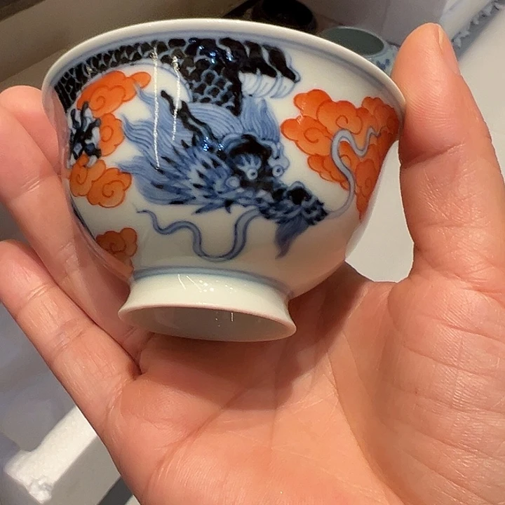 景土造物青花矾红小霸王龙