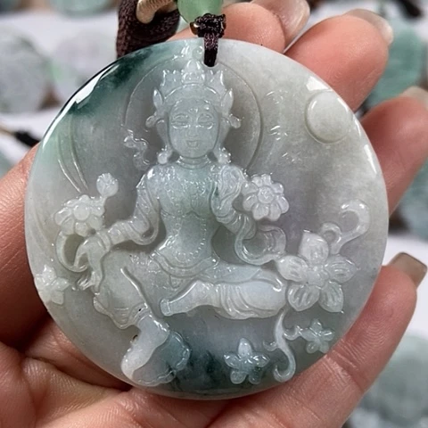 翡翠颈饰未镶嵌观音福利
