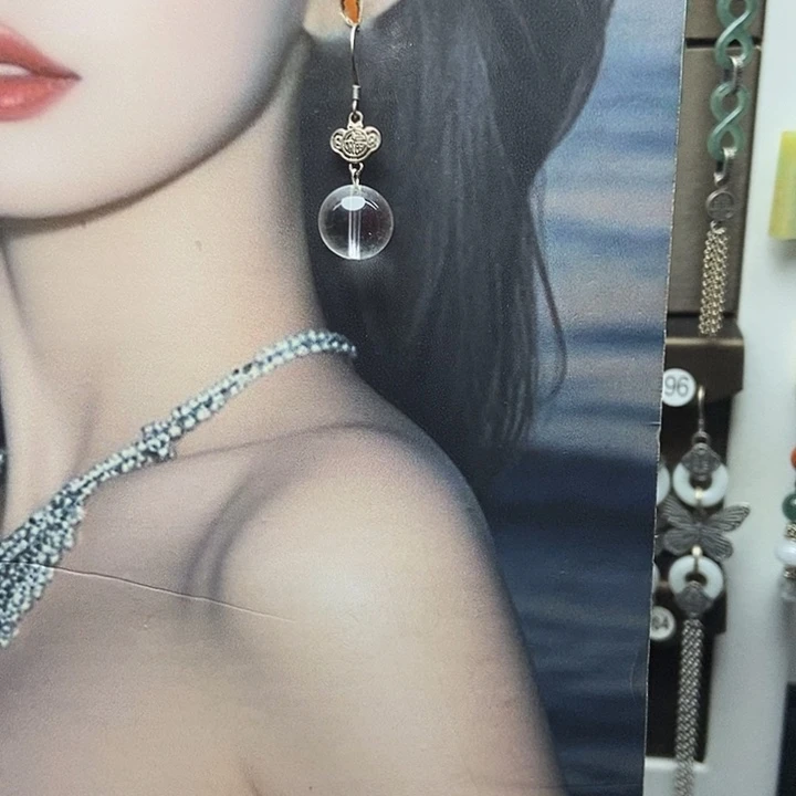 水晶银S925镶嵌耳饰品质珠宝