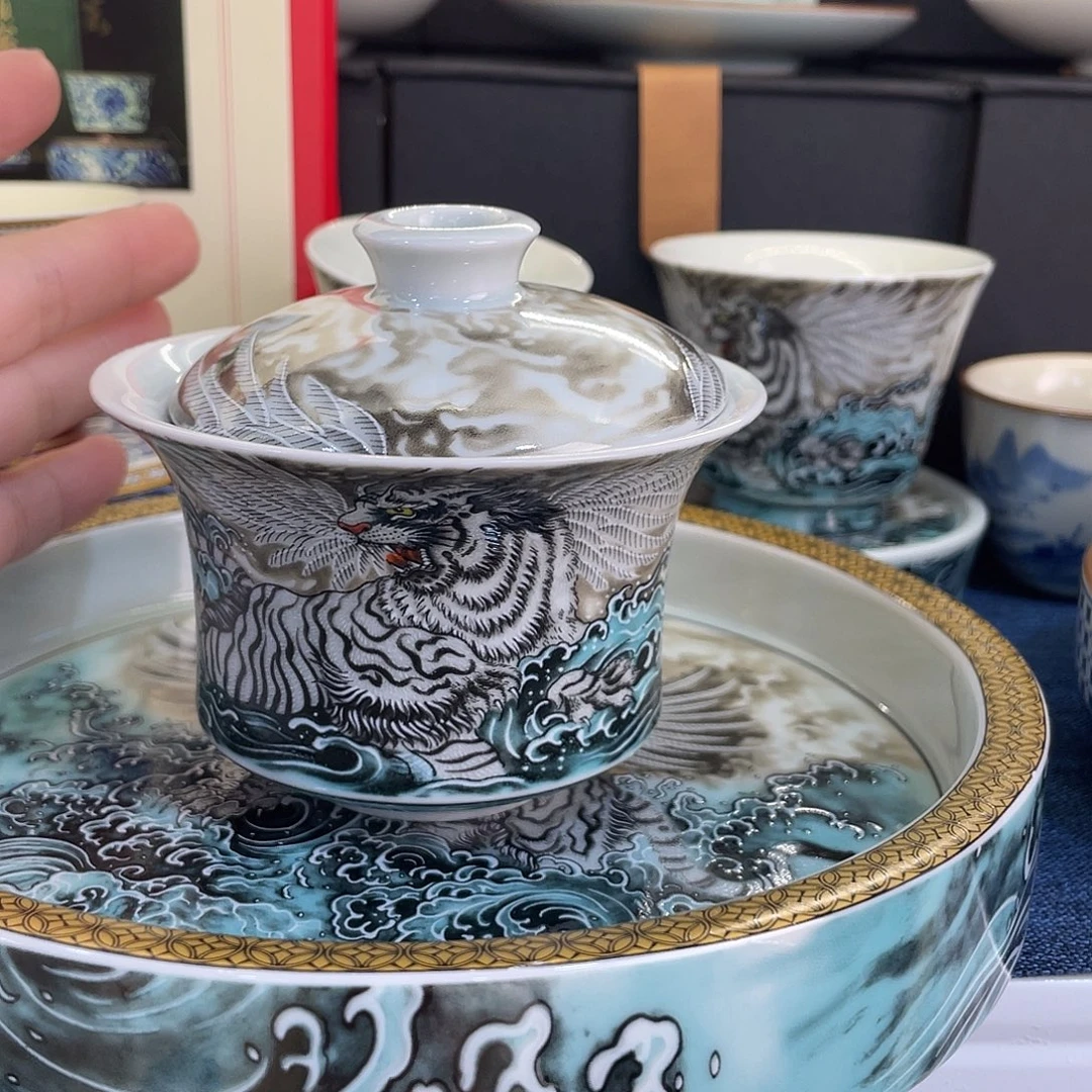 陶景德陶瓷盖碗茶具