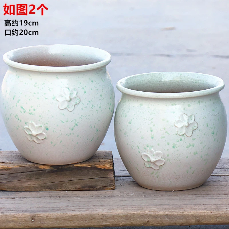 大口径陶瓷花盆透气绿植多肉家用三角梅陶罐
