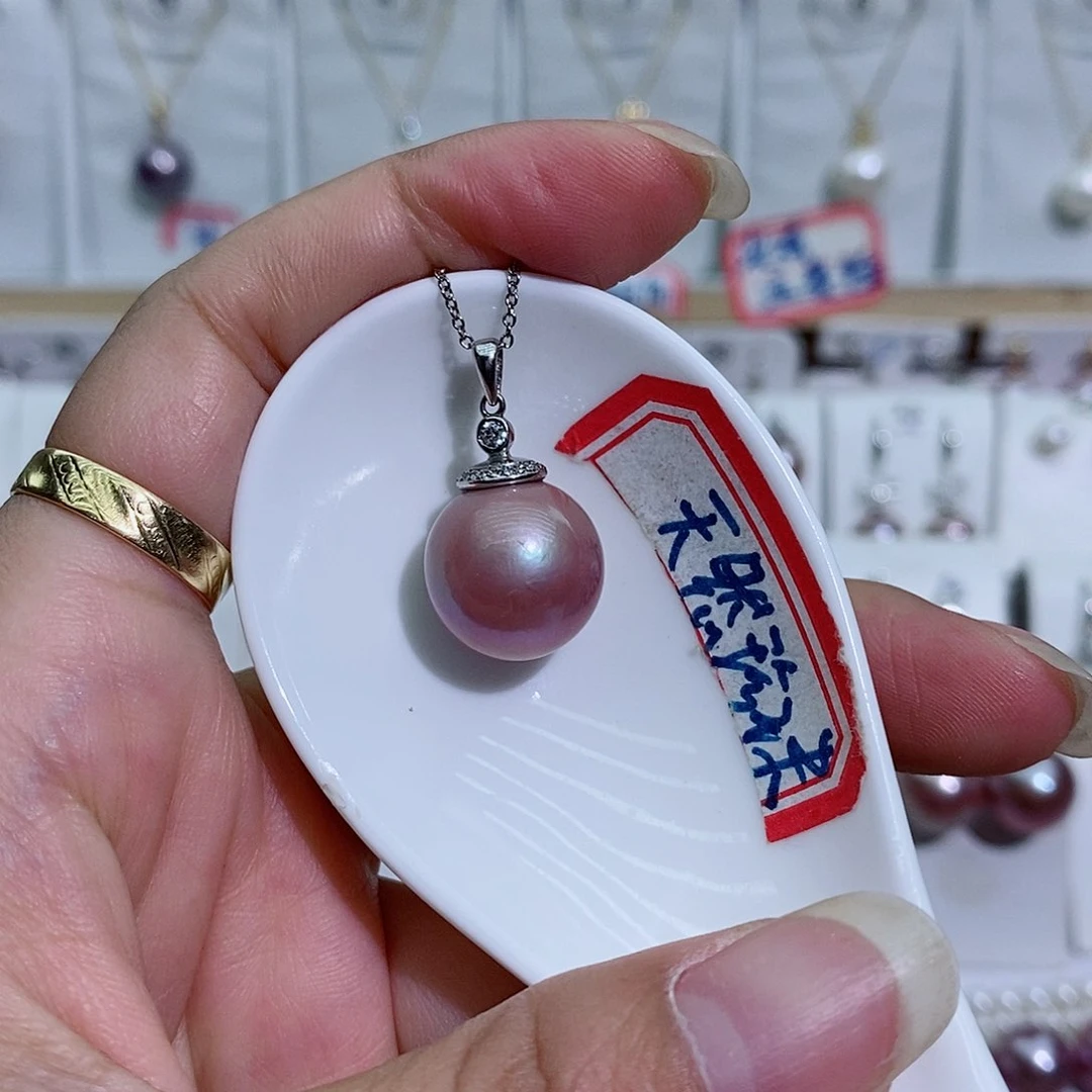 淡水珍珠银S925镶嵌吊坠(赠链)