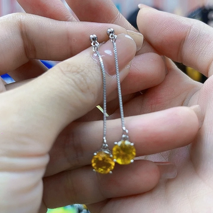 蜜蜡银S925镶嵌颈饰耳环