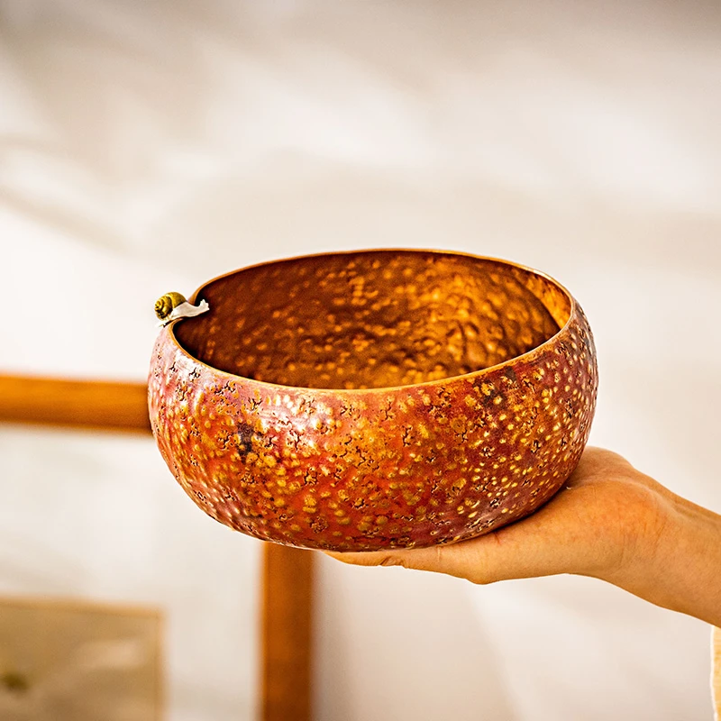 茶周边 铜器 走银烧色蜗牛建水水洗 WCTJS009