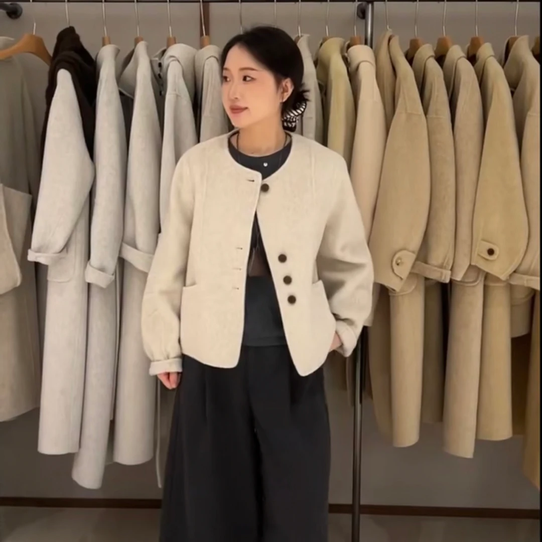 SUSU•闭眼冲！韩系小个子全羊毛双面呢外套