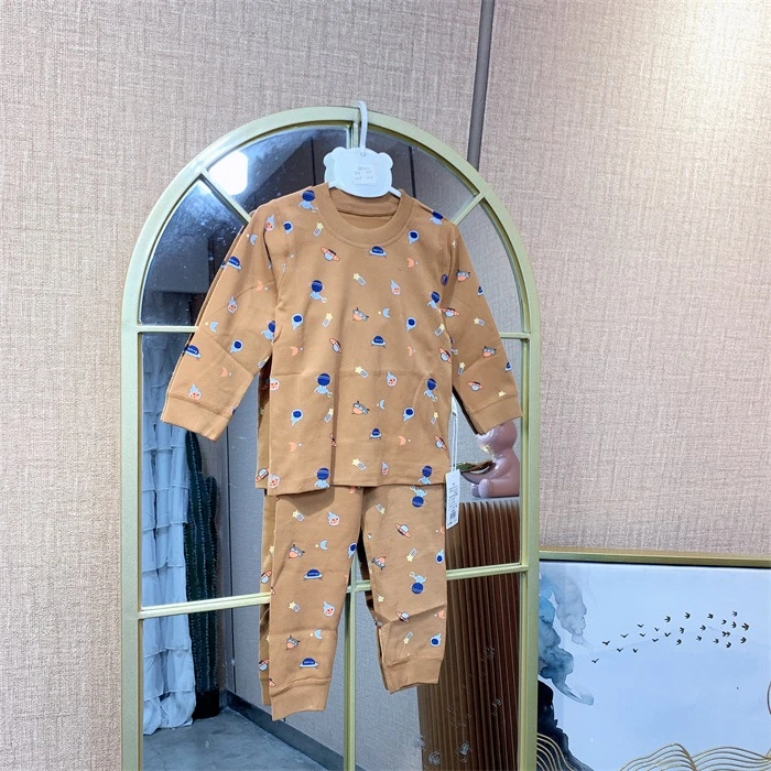 AM202   宝宝桔色秋衣套装