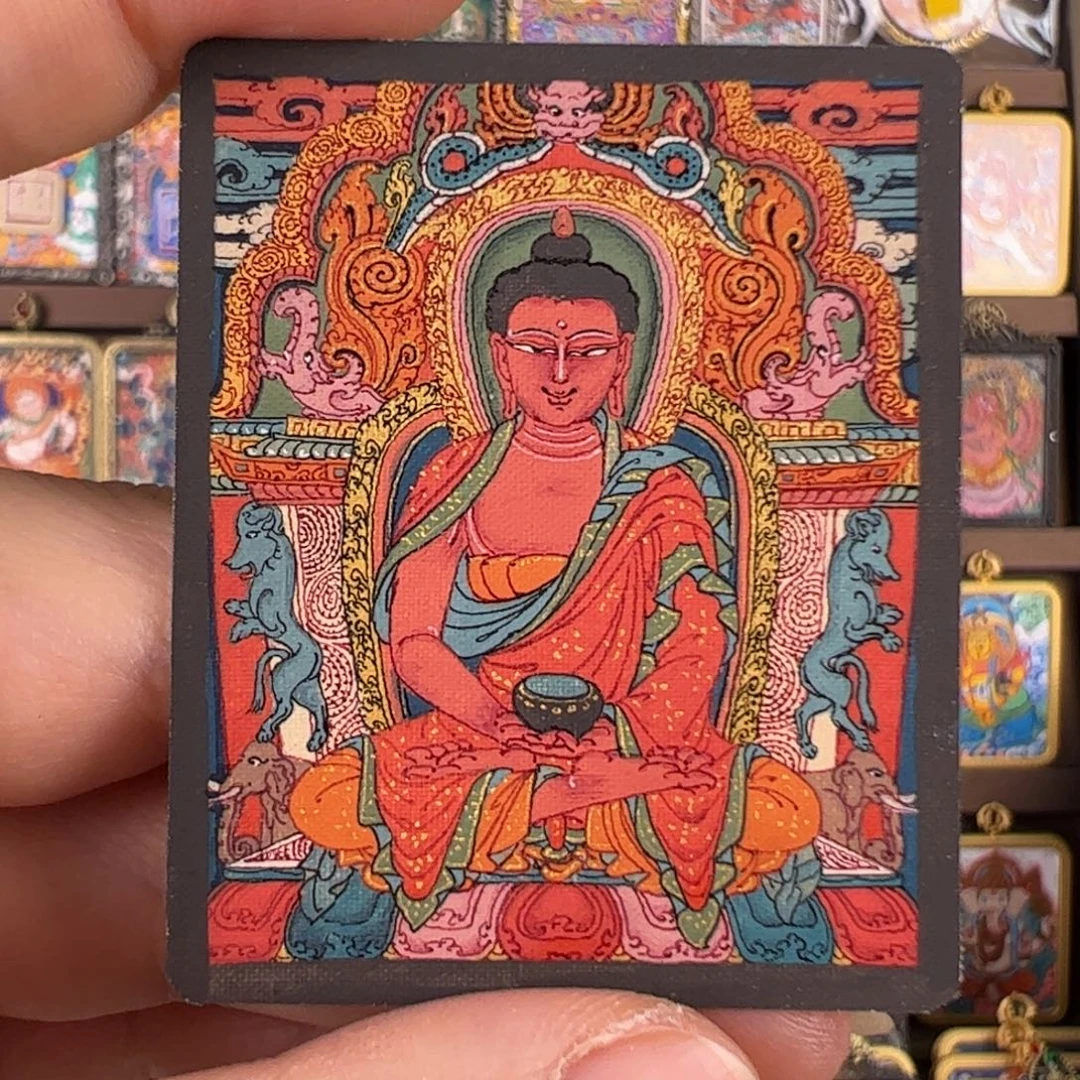 虾***仁吊坠阿弥陀佛唐卡绘画作品