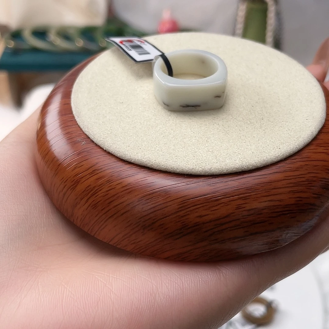 和田玉未镶嵌戒指牛奶咖啡马鞍17.1v12