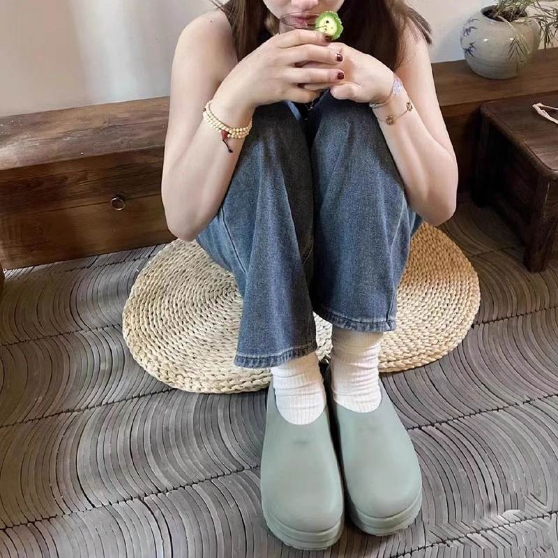 厨师鞋潮流高帮女包头增高