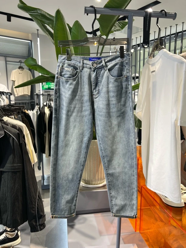 男士夏季新款牛仔裤子简约百搭时尚