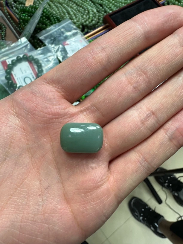 和田玉碧玉俄料粉青小方糖