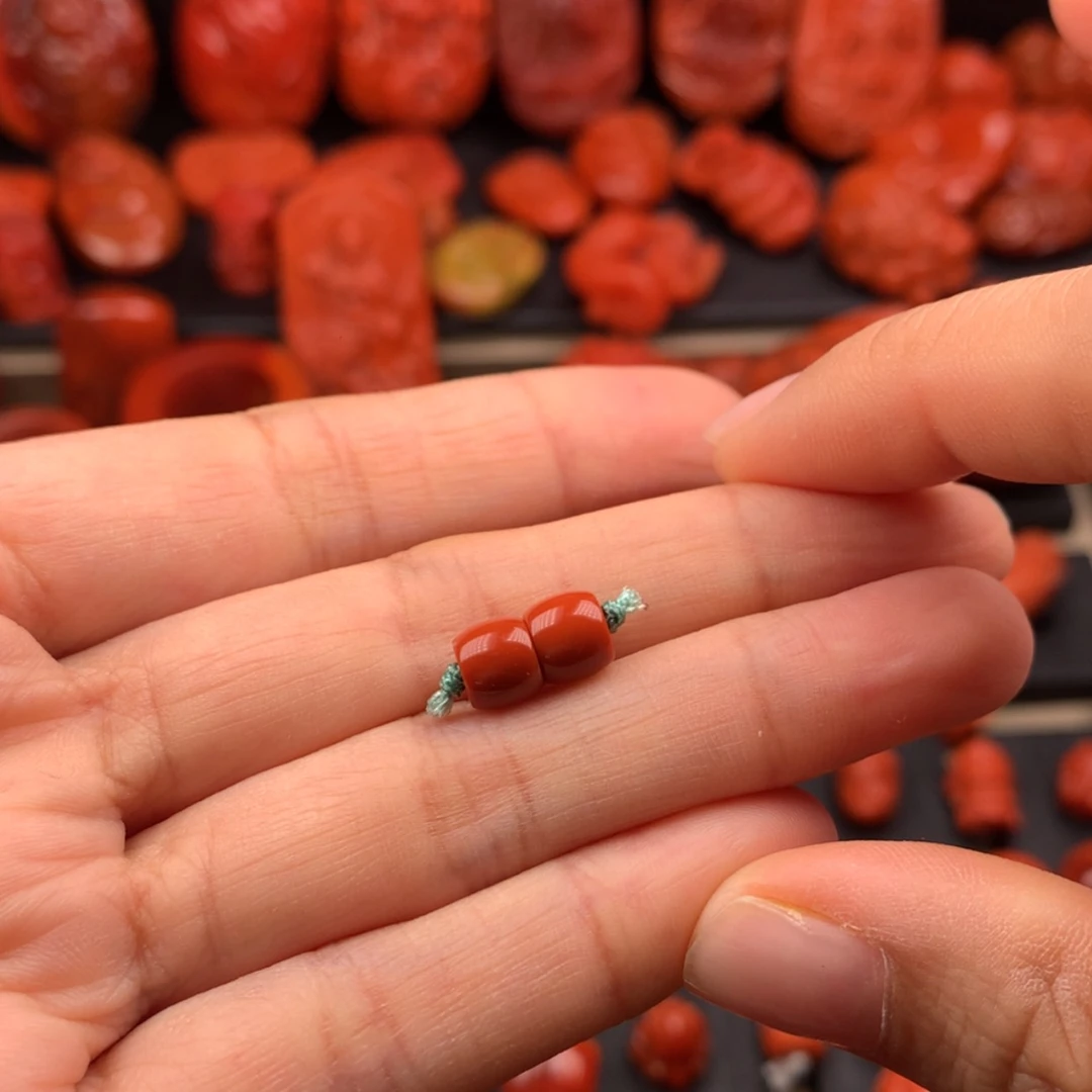 【闪购商品】南红玛瑙直切对珠6.3mm未镶嵌