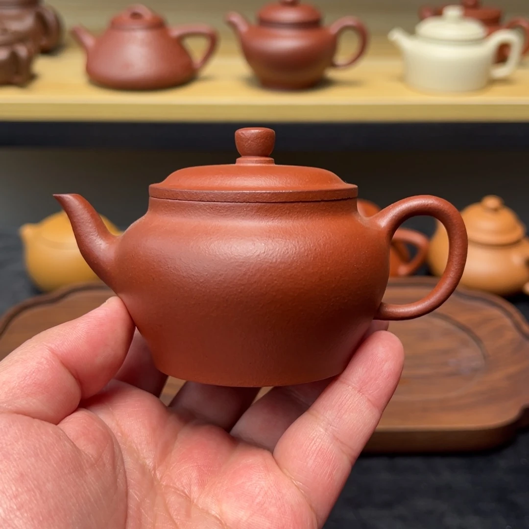 紫砂茶壶封釉150cc红清水宫灯