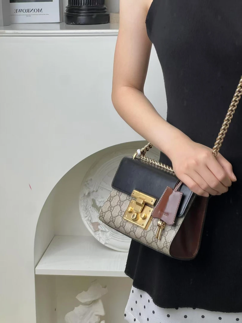 95新 GUCCI/古驰 padlock 月光宝盒连条包  /优品