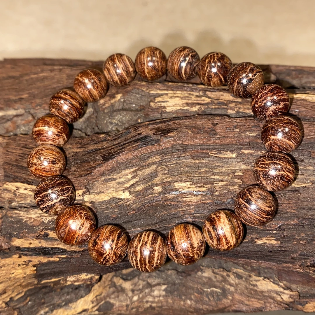 【美比】降真香黄金甲1.0圆珠单圈手串