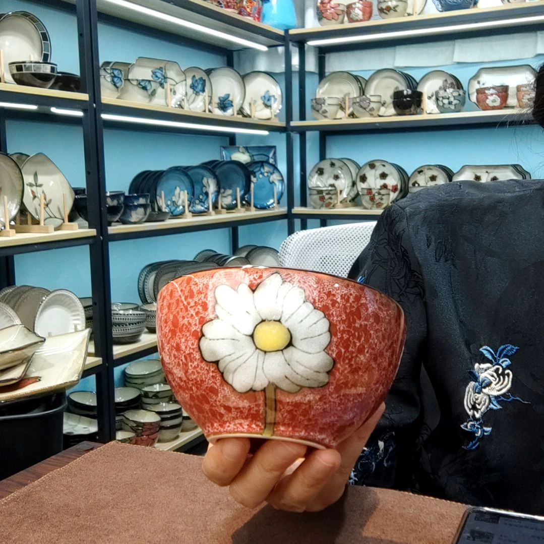 瓷片小**婆小可陶瓷高温釉下彩一组4.5米饭碗小深盘各四只