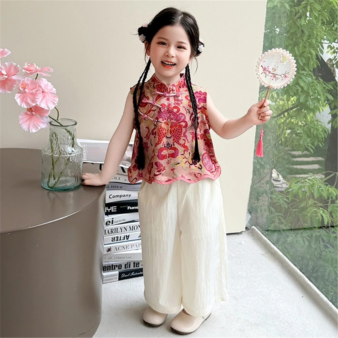 女童国风套装夏季2025新款超好看儿童装新中式旗袍女宝宝夏装汉服