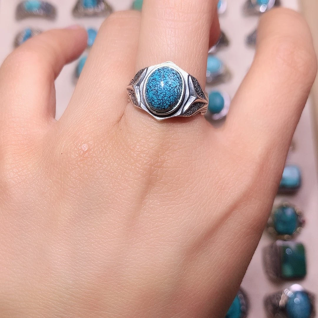 绿松石银S925镶嵌挂件