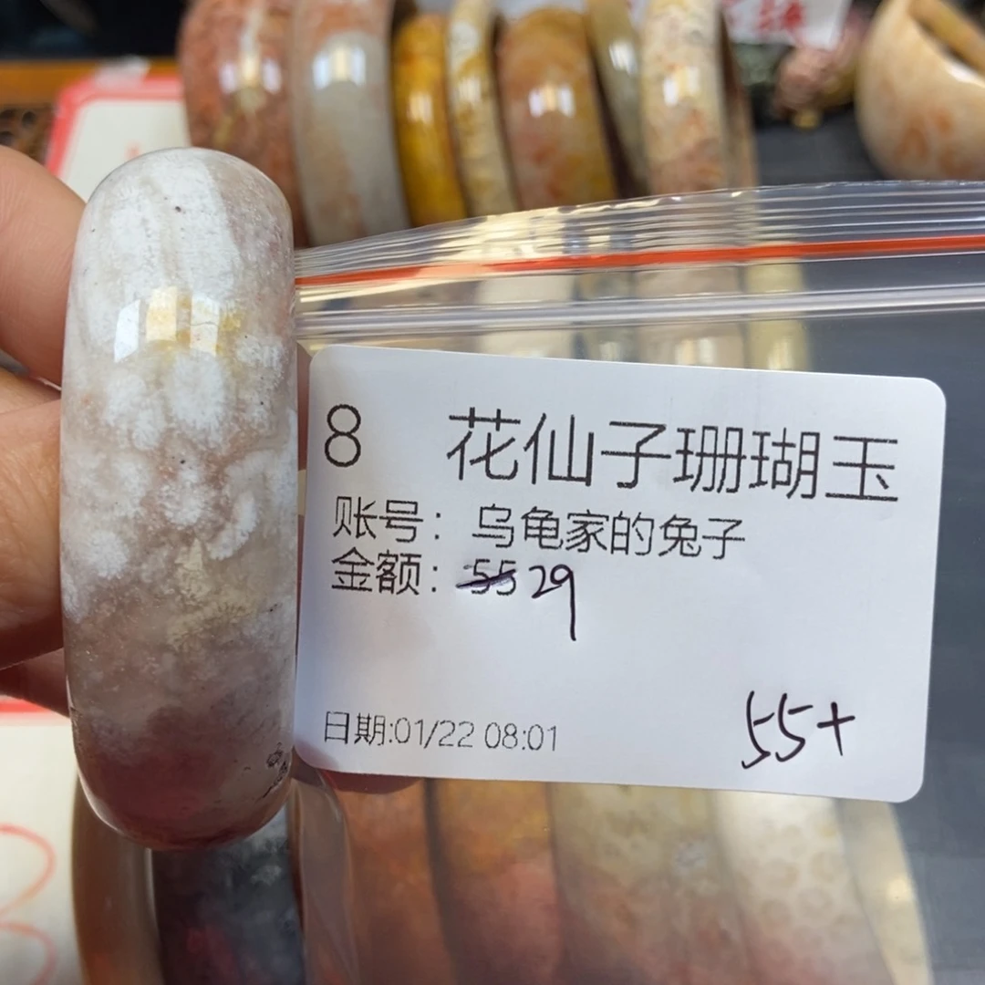 硅化珊瑚（珊瑚玉）手镯未镶嵌乌****子8