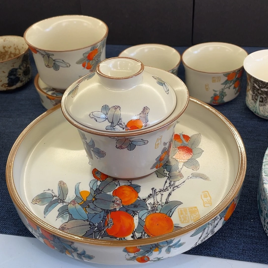 国***菲陶景德陶瓷盖碗茶具