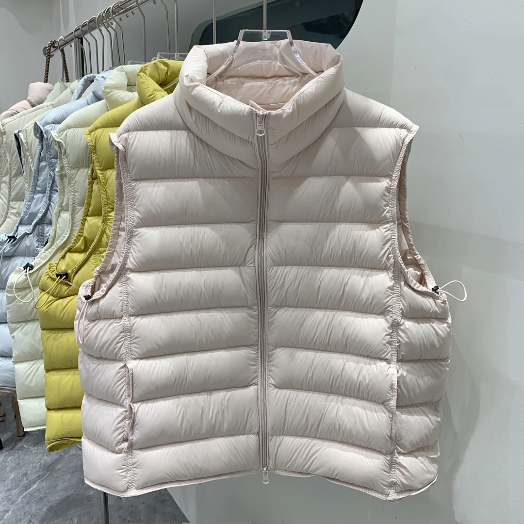 超好看排骨羽绒马甲女短款立领2025轻薄新款90白鸭绒彩色背心坎肩