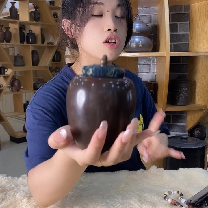 618捡漏 钦州坭兴陶茶叶罐二两装