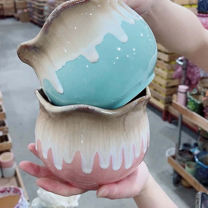 有孔，凑10元包邮陶瓷花盆发货！