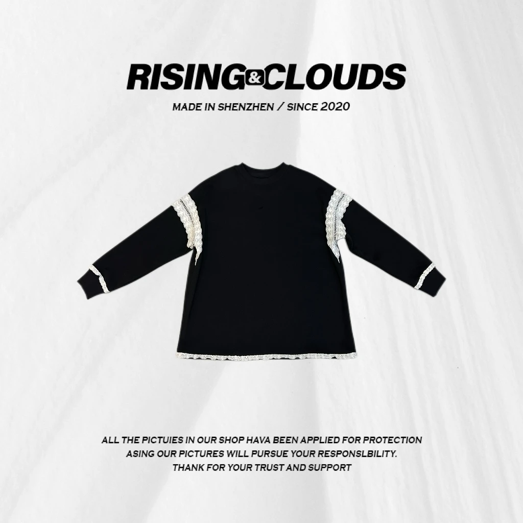 小法【知秋】显瘦蕾丝花边显瘦休闲百搭卫衣120258GT