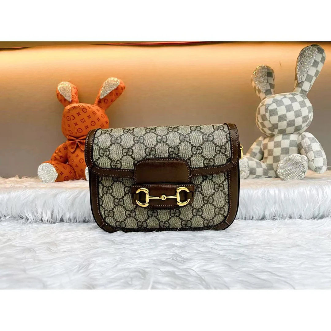 99新 GUCCI/古驰 【辛河奢品】1955小号邮差相机包单肩斜跨包