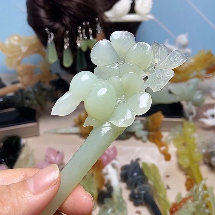 岫玉未镶嵌发簪发簪