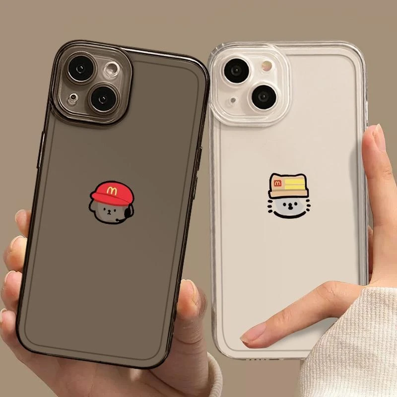 情侣可爱小狗适用苹果13/15手机壳iPhone14promax防摔12/11全包xr