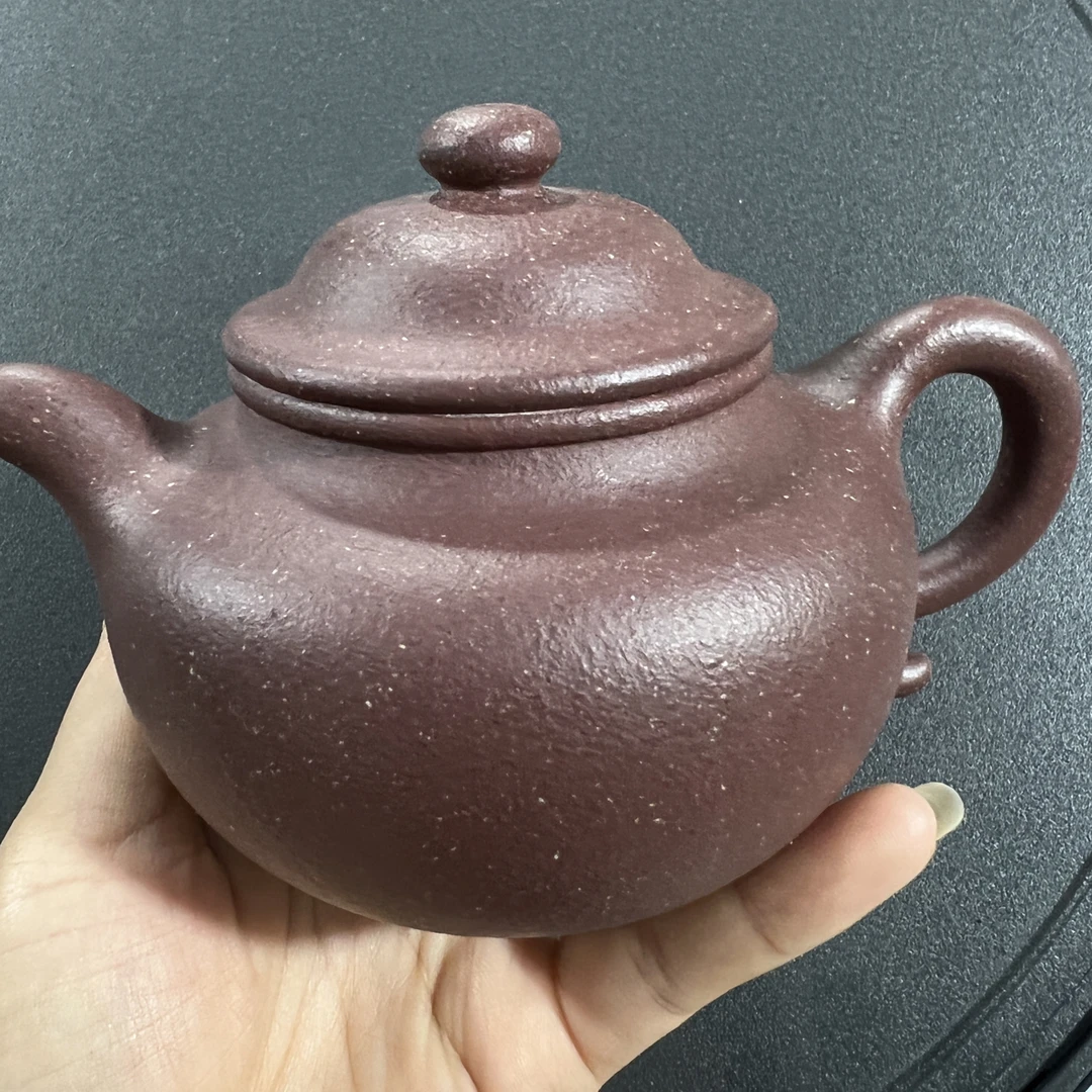宜兴紫砂壶 平台底槽青 大亨莲子壶  原矿260cc