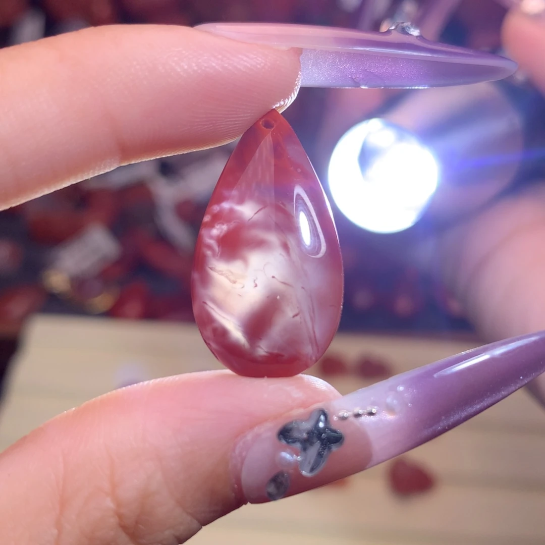 南红玛瑙未镶嵌珠宝半成品水滴吊坠