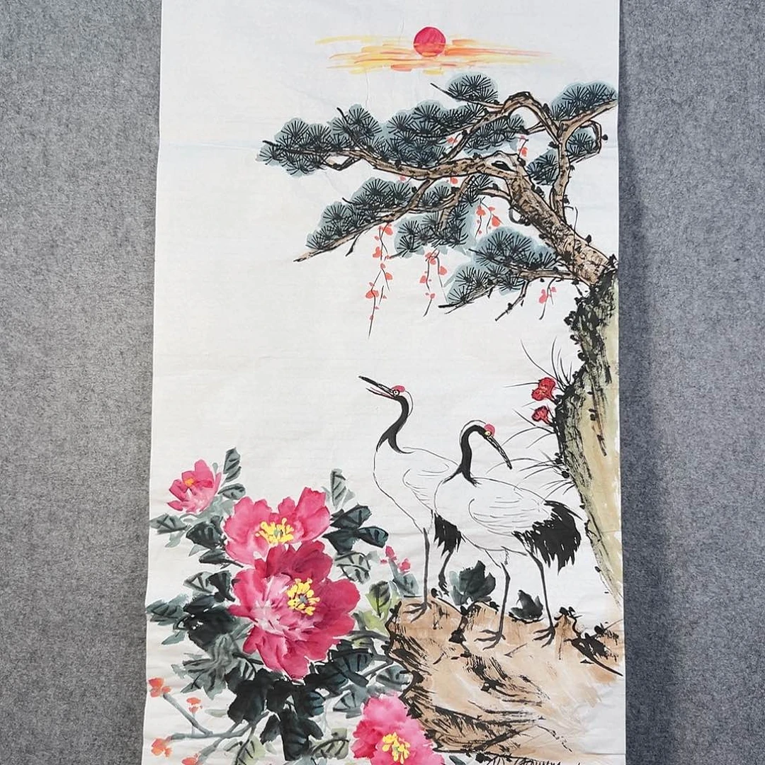 国画693 牡丹等花卉图案装饰图案为