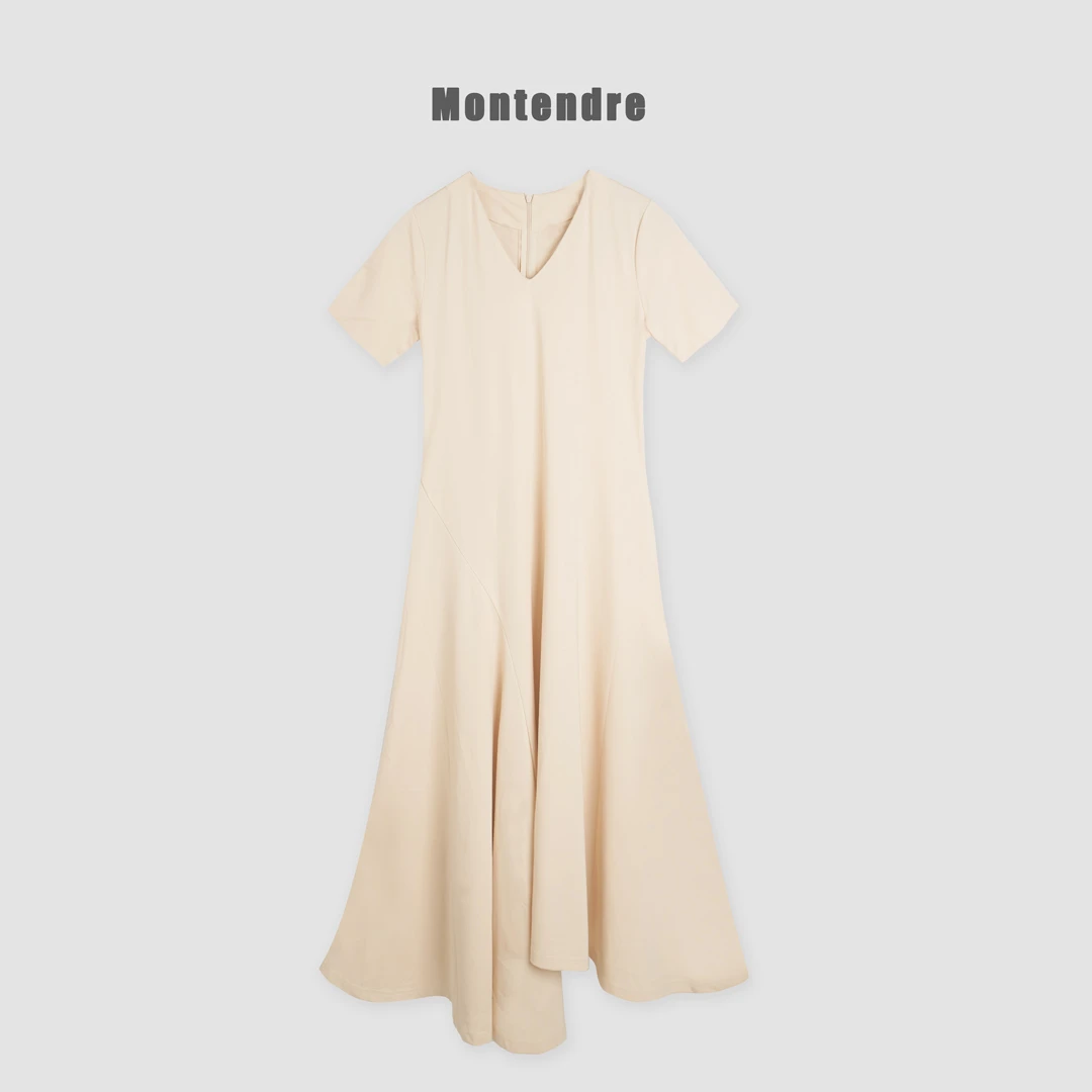 【DD外贸】夏季新款 H 气质时尚高级感不规则下摆轻奢显瘦连衣裙