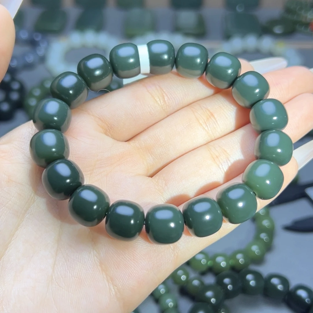 和田玉未镶嵌手串特细12