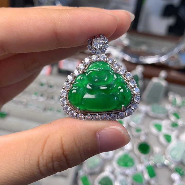 翡翠银S925镶嵌吊坠(不含链)吊坠