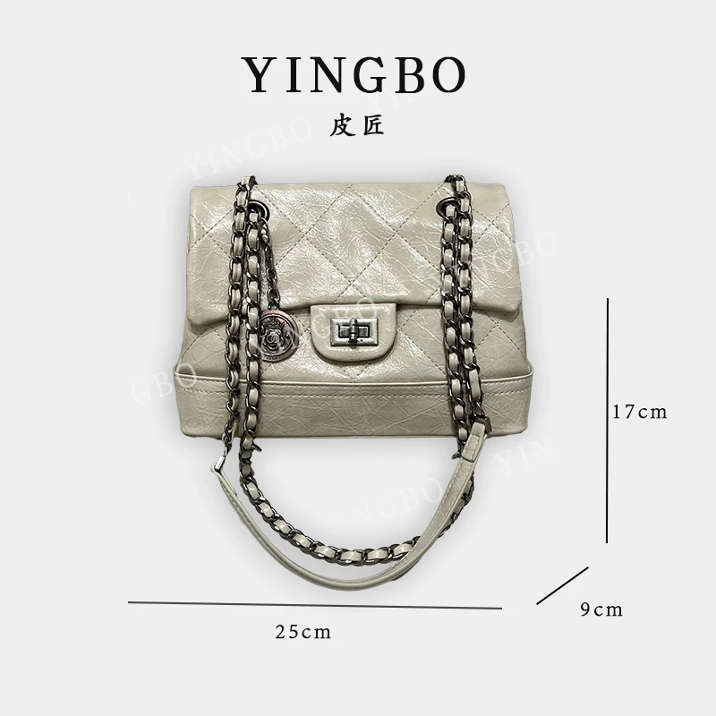 【英柏甄选】ZT-D9629-1-奶油白 然与纯小众设计感单肩包百搭女包