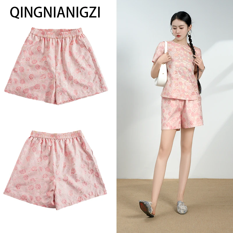 青娘子时尚新款夏季清凉国风百搭日常女士短裤60741