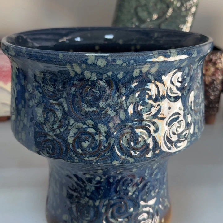 紫砂花盆2个蓝色，11111111