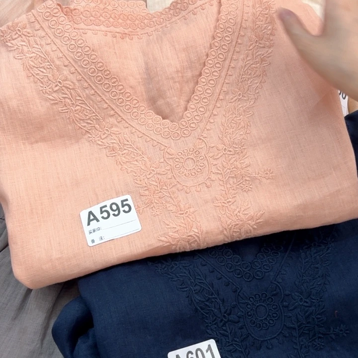 麻59536支亚麻小衫粉均码