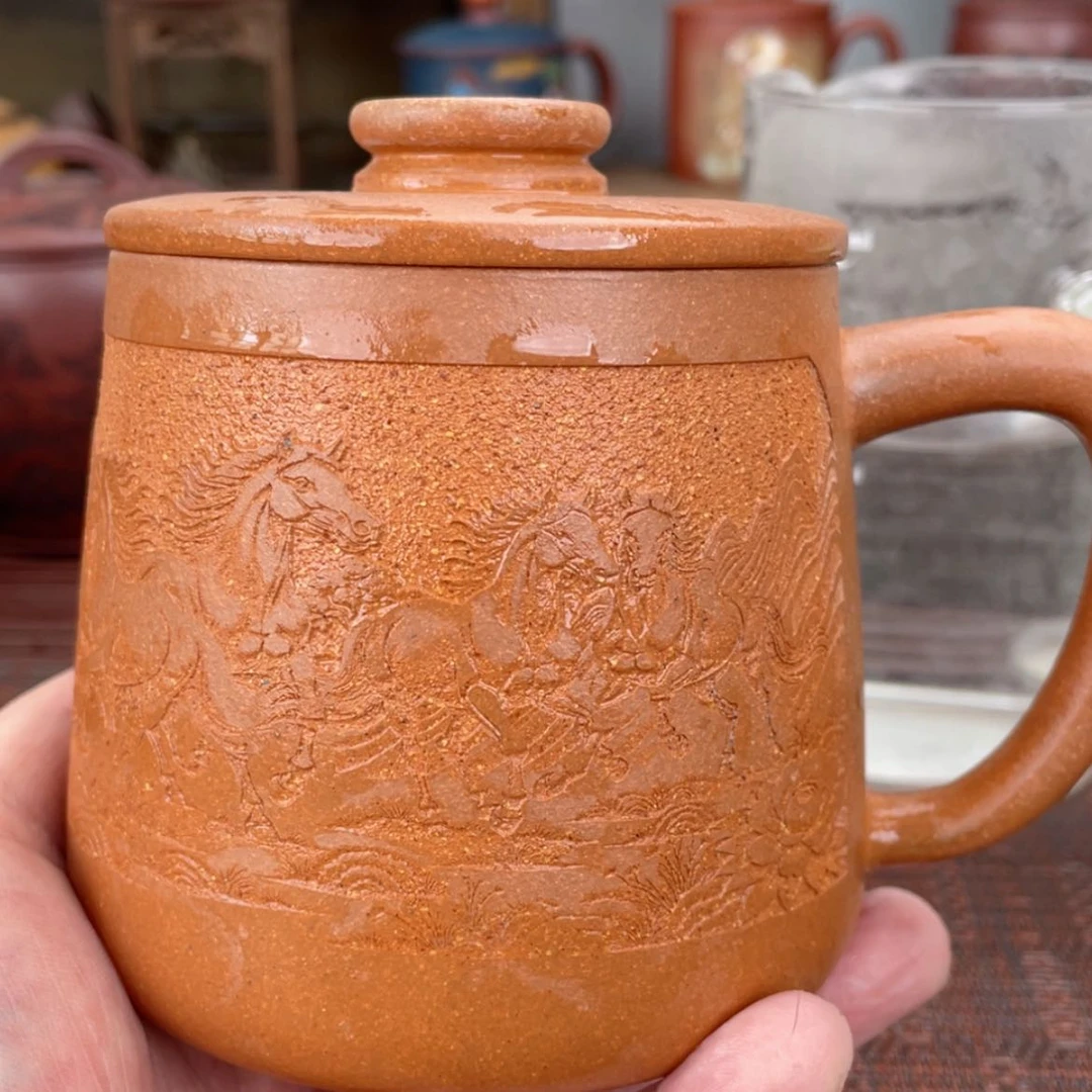 【闪购商品】茶杯紫砂宜兴原矿紫砂盖杯