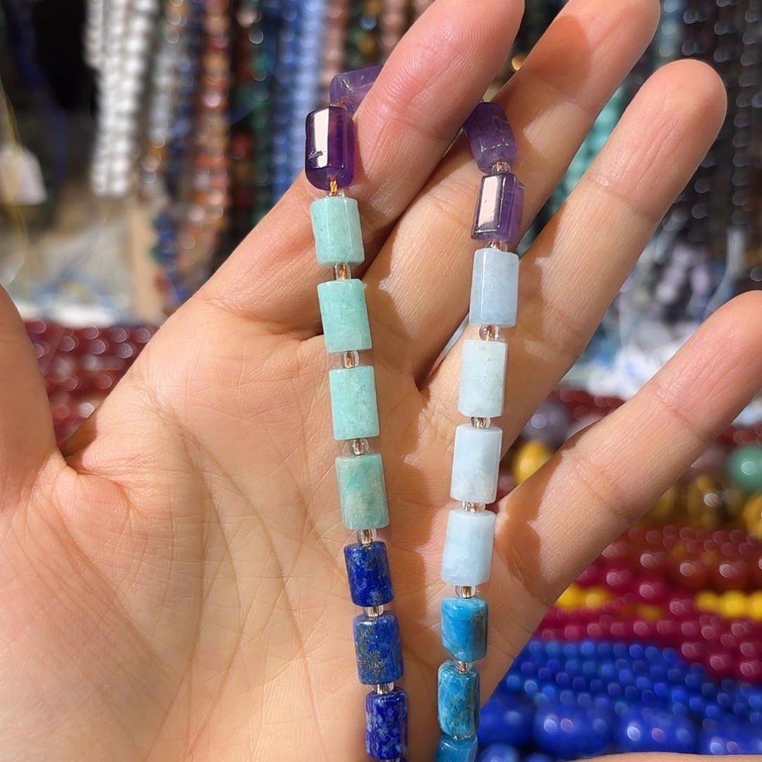 玛瑙/玉髓未镶嵌珠宝半成品七脉轮卡6-9 一条